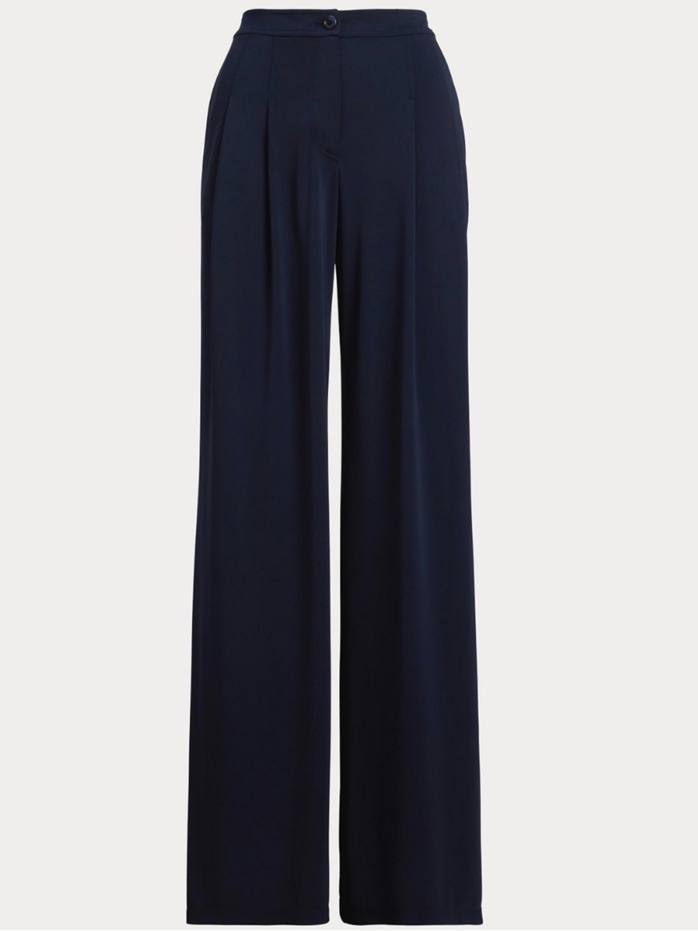 Lauren Ralph Lauren Women's Pleated Stretch Jersey Wide-Leg Pants Navy - Picture 4 of 10
